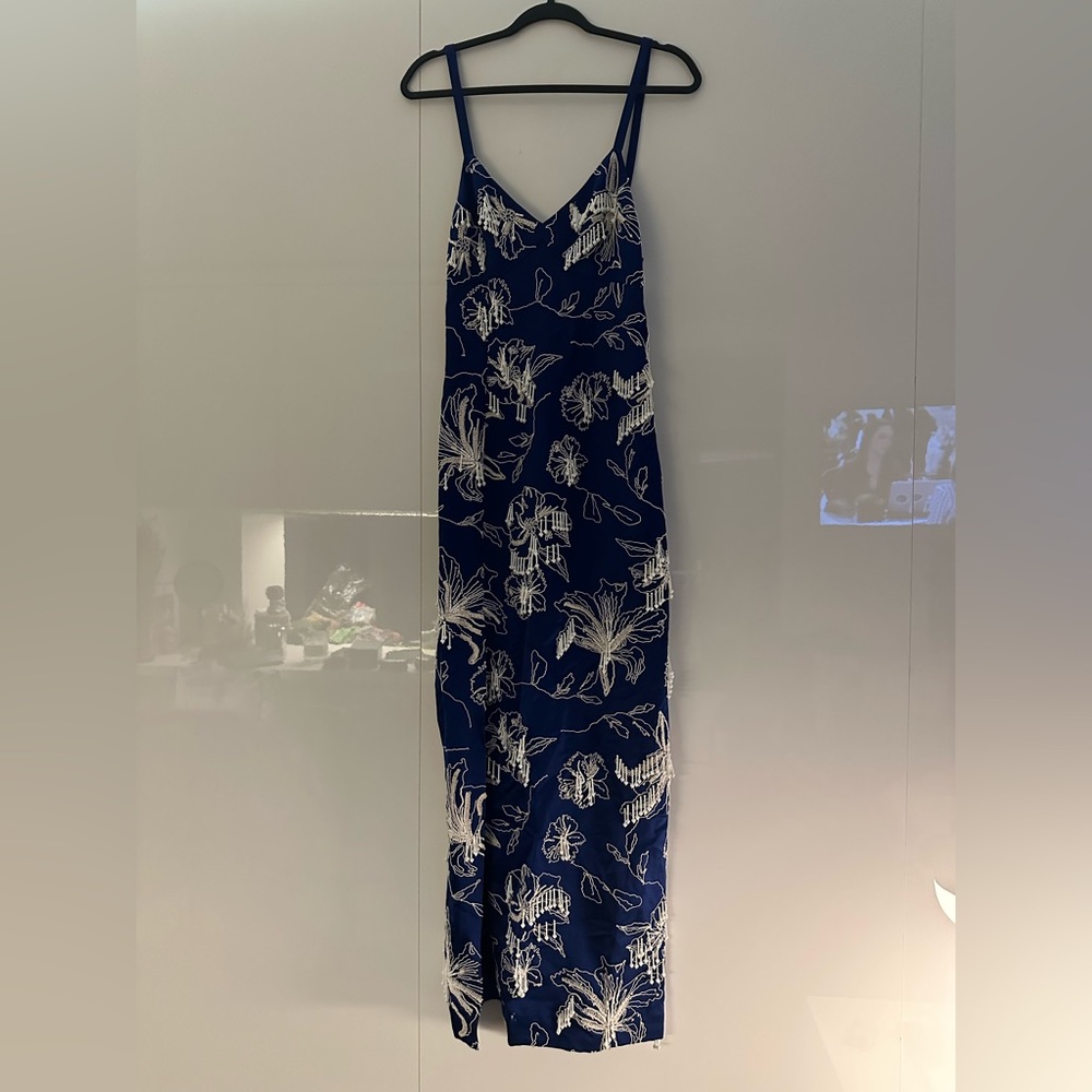 Diane Von Furstenberg-Beaded Floral Maxi Dress
